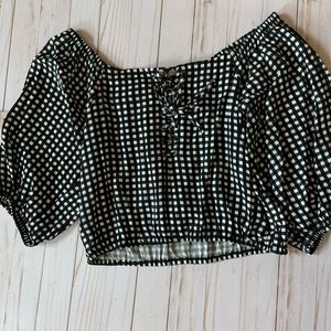 Black and white checked top